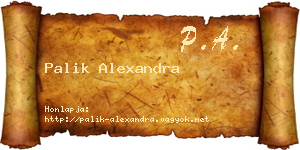Palik Alexandra névjegykártya